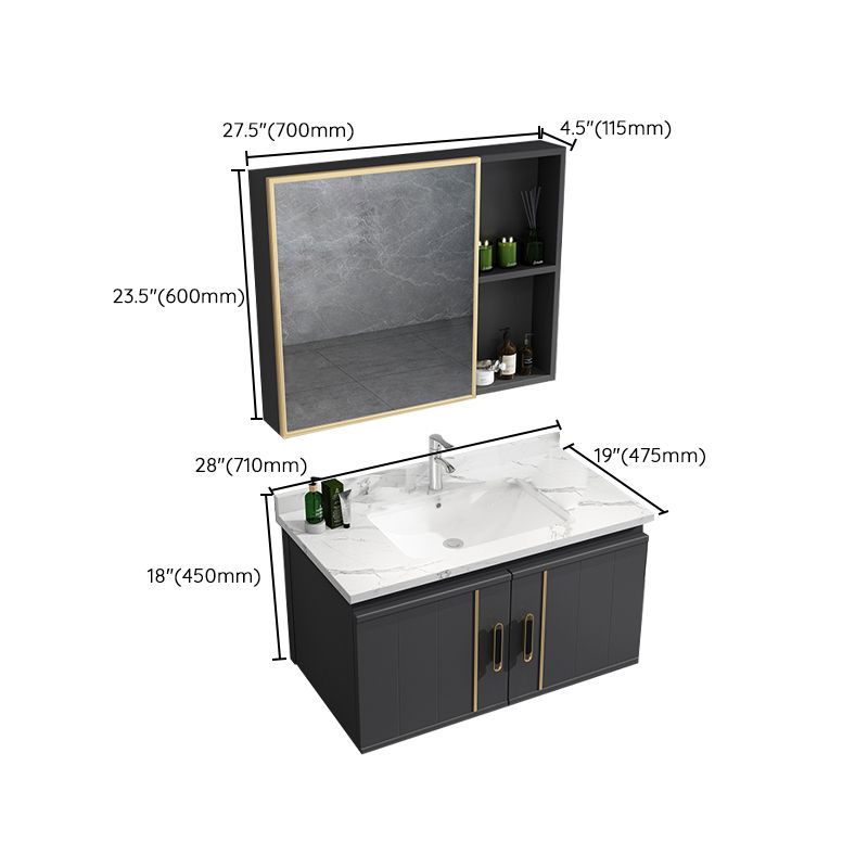 Modern Bathroom Vanity Set Wall Mount Bathroom Sink Vanity with Mirror Clearhalo 'Bathroom Remodel & Bathroom Fixtures' 'Bathroom Vanities' 'bathroom_vanities' 'Home Improvement' 'home_improvement' 'home_improvement_bathroom_vanities' 1200x1200_fbefb976-0dab-41d7-9fb6-3e5daf7af69c