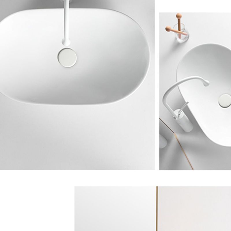 White Oval Vessel Sink Modern Style Porcelain Basin Sink with No Craftsmanship Clearhalo 'Bathroom Remodel & Bathroom Fixtures' 'Bathroom Sinks & Faucet Components' 'Bathroom Sinks' 'bathroom_sink' 'Home Improvement' 'home_improvement' 'home_improvement_bathroom_sink' 1200x1200_fbf29ca2-a77d-4d29-b6d0-43aff2611791