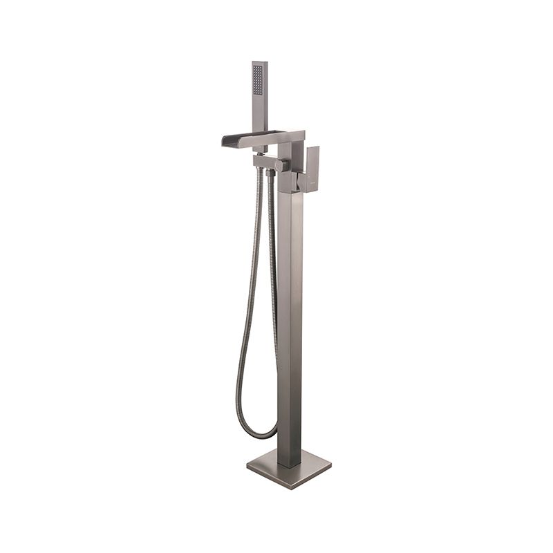 Floor Mounted Metal Freestanding Tub Filler 1 Handle Freestanding Faucet with Hose Clearhalo 'Bathroom Remodel & Bathroom Fixtures' 'Bathtub Faucets' 'bathtub_faucets' 'Home Improvement' 'home_improvement' 'home_improvement_bathtub_faucets' 1200x1200_fc136f6a-2abd-4970-a8e4-611cb1e78461