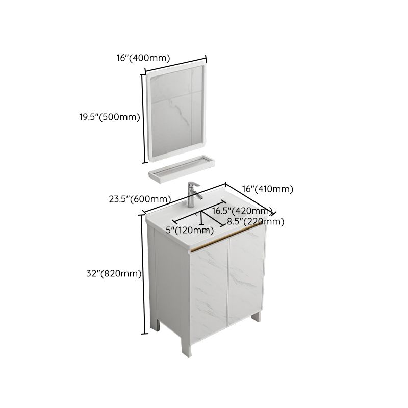 Free Standing Vanity Set White Drawer Faucet Ceramic Sink Vanity Set with Mirror Clearhalo 'Bathroom Remodel & Bathroom Fixtures' 'Bathroom Vanities' 'bathroom_vanities' 'Home Improvement' 'home_improvement' 'home_improvement_bathroom_vanities' 1200x1200_fc1371c3-fda8-4e64-aa11-5f0489a8f58e