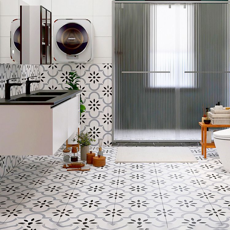 Patterned Rectangular Tile Modern Straight Edge Glazed Floor Tile Clearhalo 'Floor Tiles & Wall Tiles' 'floor_tiles_wall_tiles' 'Flooring 'Home Improvement' 'home_improvement' 'home_improvement_floor_tiles_wall_tiles' Walls and Ceiling' 1200x1200_fc1a5d3b-e30d-4172-a958-aacdb021ae2a
