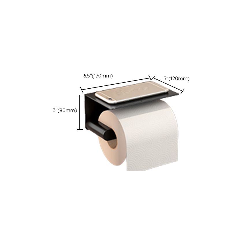 Modern Bathroom Set with Bath Shelf/Towel Bar & Paper Holder Black Bathroom Hardware Clearhalo 'Bathroom Hardware Sets' 'Bathroom Hardware' 'Bathroom Remodel & Bathroom Fixtures' 'bathroom_hardware_sets' 'Home Improvement' 'home_improvement' 'home_improvement_bathroom_hardware_sets' 1200x1200_fc1c1e61-ebdd-4b24-a4dd-07dc3f52ec6d