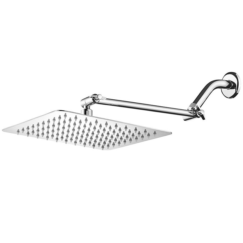 Contemporary Shower Combo Fixed Shower Head Stainless Steel Wall-Mount Square Shower Head Clearhalo 'Bathroom Remodel & Bathroom Fixtures' 'Home Improvement' 'home_improvement' 'home_improvement_shower_heads' 'Shower Heads' 'shower_heads' 'Showers & Bathtubs Plumbing' 'Showers & Bathtubs' 1200x1200_fc21dbea-aa9d-4ac7-9354-cd651c18033d