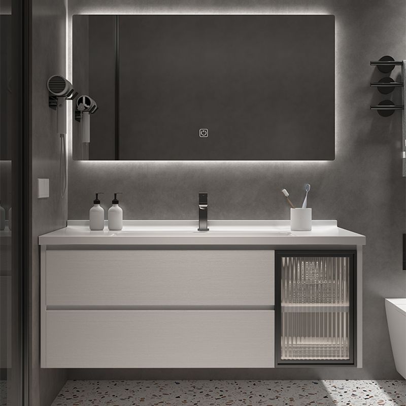 Rectangular Bathroom Vanity Single Sink White Wall-Mounted 2 Soft Close Drawers Vanity Clearhalo 'Bathroom Remodel & Bathroom Fixtures' 'Bathroom Vanities' 'bathroom_vanities' 'Home Improvement' 'home_improvement' 'home_improvement_bathroom_vanities' 1200x1200_fc48fbb2-a165-42ac-9c2b-2c71a39f62b8