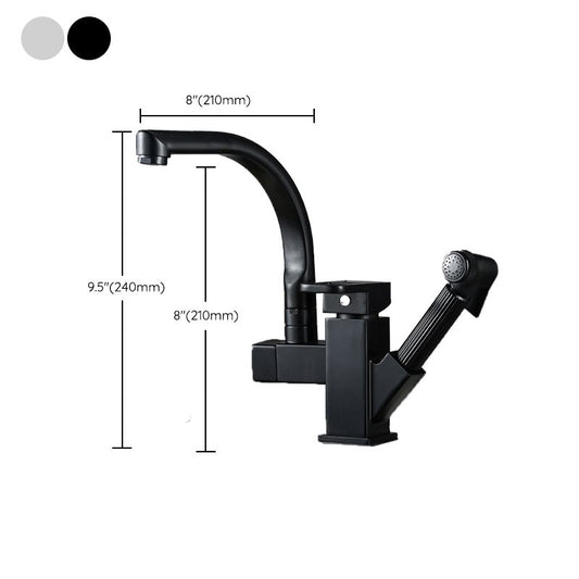 Pull Down Spout Kitchen Faucet One Handle Kitchen Sink Faucet with Pull Down Sprayer Clearhalo 'Home Improvement' 'home_improvement' 'home_improvement_kitchen_faucets' 'Kitchen Faucets' 'Kitchen Remodel & Kitchen Fixtures' 'Kitchen Sinks & Faucet Components' 'kitchen_faucets' 1200x1200_fc5b6533-69f0-459e-97b7-568e8ab642f7