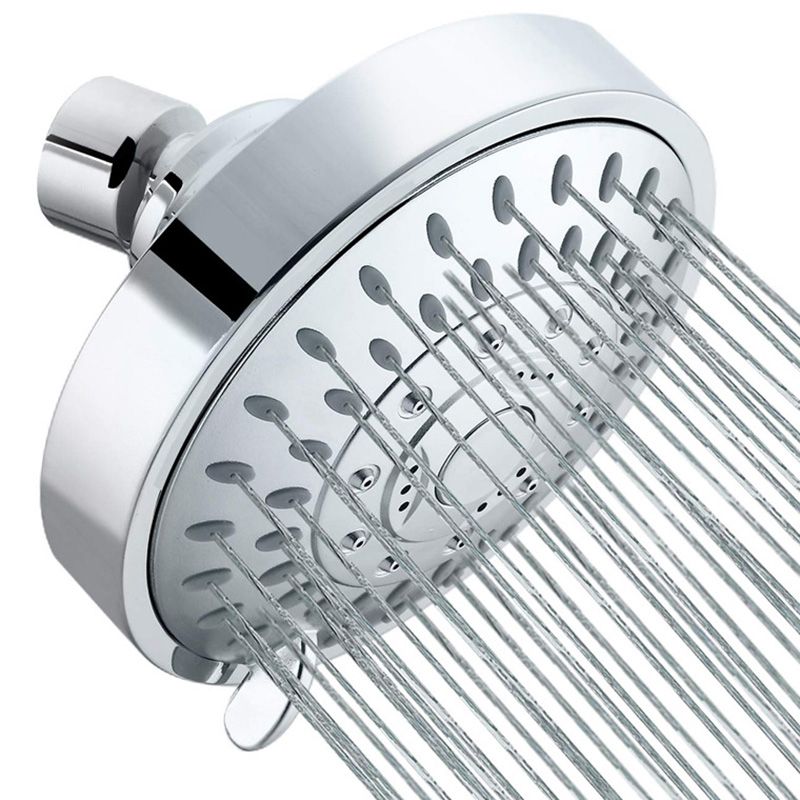 Wall Mounted Metal Shower Head Modern Round Fixed Shower Head Clearhalo 'Bathroom Remodel & Bathroom Fixtures' 'Home Improvement' 'home_improvement' 'home_improvement_shower_heads' 'Shower Heads' 'shower_heads' 'Showers & Bathtubs Plumbing' 'Showers & Bathtubs' 1200x1200_fc7284b7-a8f0-49c8-91d4-934e54b53e39