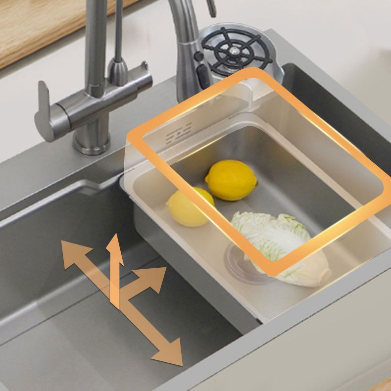 Modern Style Kitchen Sink Rectangle Shape Kitchen Sink with Single Bowl Clearhalo 'Home Improvement' 'home_improvement' 'home_improvement_kitchen_sinks' 'Kitchen Remodel & Kitchen Fixtures' 'Kitchen Sinks & Faucet Components' 'Kitchen Sinks' 'kitchen_sinks' 1200x1200_fc7b68d7-53bf-4e7a-8fa9-54bc1dc7a8b6