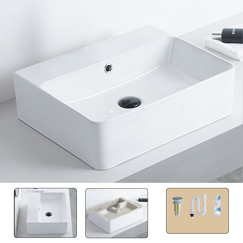 Contemporary Bathroom Sink Porcelain Pop-Up Drain Rectangular Vessel Clearhalo 'Bathroom Remodel & Bathroom Fixtures' 'Bathroom Sinks & Faucet Components' 'Bathroom Sinks' 'bathroom_sink' 'Home Improvement' 'home_improvement' 'home_improvement_bathroom_sink' 1200x1200_fc7ddc03-2997-4c73-a3e0-182be6ab40e9