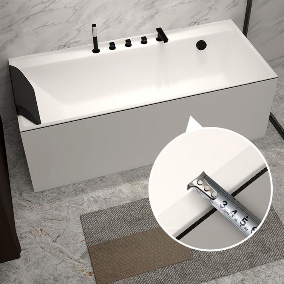 Modern Rectangular Bathtub Acrylic Soaking White Back to Wall Bathtub Clearhalo 'Bathroom Remodel & Bathroom Fixtures' 'Bathtubs' 'Home Improvement' 'home_improvement' 'home_improvement_bathtubs' 'Showers & Bathtubs' 1200x1200_fc7e8a03-556c-455c-954d-22d7d8c64375