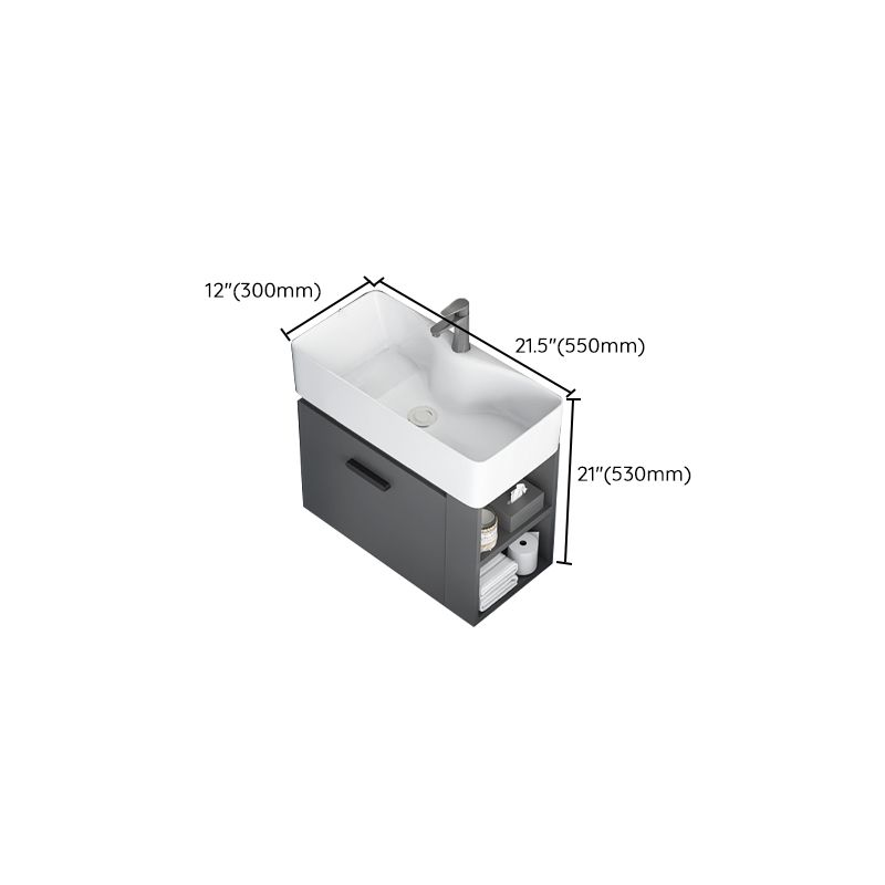 Single Sink Bathroom Vanity Modern White Ceramic Rectangular Vanity Set Clearhalo 'Bathroom Remodel & Bathroom Fixtures' 'Bathroom Vanities' 'bathroom_vanities' 'Home Improvement' 'home_improvement' 'home_improvement_bathroom_vanities' 1200x1200_fc8446e4-cce7-40a5-8a63-50fb6b44ee8e