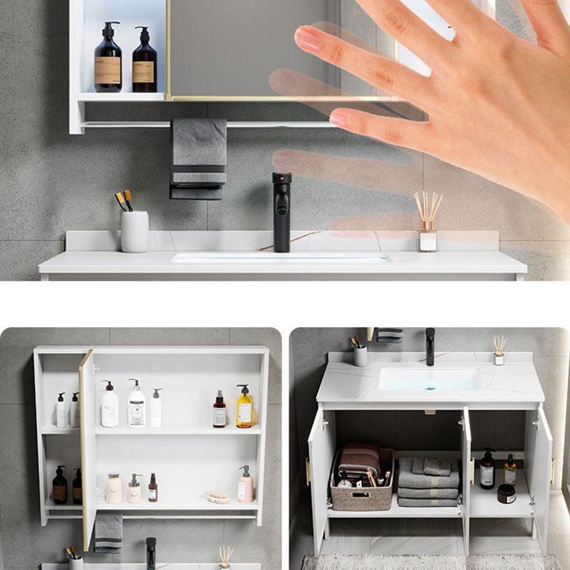 Metal Sink Vanity Freestanding Bathroom Sink Vanity with Single Sink Clearhalo 'Bathroom Remodel & Bathroom Fixtures' 'Bathroom Vanities' 'bathroom_vanities' 'Home Improvement' 'home_improvement' 'home_improvement_bathroom_vanities' 1200x1200_fc954f9f-288a-411d-b9e5-eb365e2f88cc