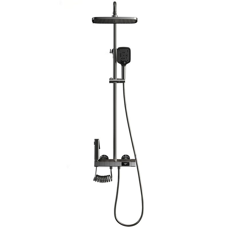 Contemporary Shower System Slide Bar Dual Shower Head Wall Mounted Shower Set Clearhalo 'Bathroom Remodel & Bathroom Fixtures' 'Home Improvement' 'home_improvement' 'home_improvement_shower_faucets' 'Shower Faucets & Systems' 'shower_faucets' 'Showers & Bathtubs Plumbing' 'Showers & Bathtubs' 1200x1200_fca64924-e26f-4950-94ce-ff05e5ed8abf