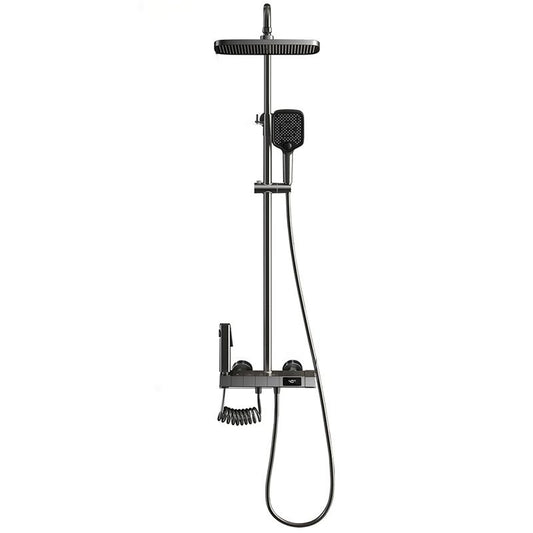 Contemporary Shower System Slide Bar Dual Shower Head Wall Mounted Shower Set Clearhalo 'Bathroom Remodel & Bathroom Fixtures' 'Home Improvement' 'home_improvement' 'home_improvement_shower_faucets' 'Shower Faucets & Systems' 'shower_faucets' 'Showers & Bathtubs Plumbing' 'Showers & Bathtubs' 1200x1200_fca64924-e26f-4950-94ce-ff05e5ed8abf