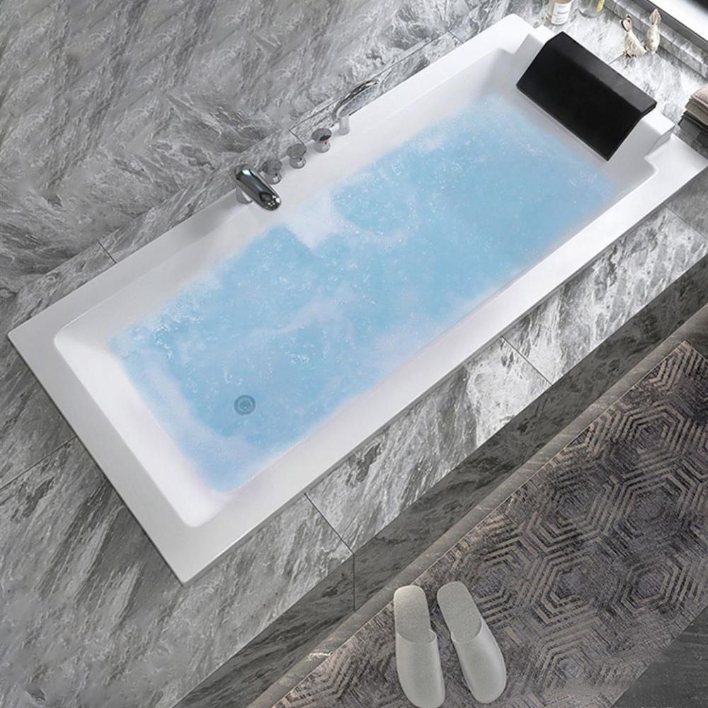 Drop-in White Bath Modern Soaking Acrylic Rectangular Bathtub Clearhalo 'Bathroom Remodel & Bathroom Fixtures' 'Bathtubs' 'Home Improvement' 'home_improvement' 'home_improvement_bathtubs' 'Showers & Bathtubs' 1200x1200_fca6b890-9d03-4313-a201-2a7a80ced5e4