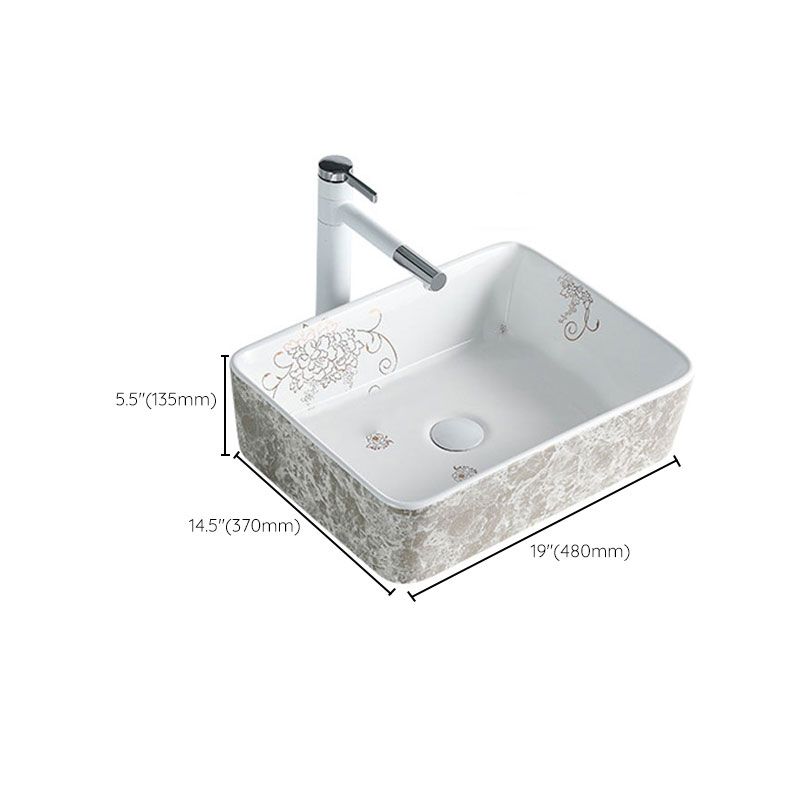 Contemporary Bathroom Sink Porcelain Rectangular Vessel Sink(Not Including Faucet) Clearhalo 'Bathroom Remodel & Bathroom Fixtures' 'Bathroom Sinks & Faucet Components' 'Bathroom Sinks' 'bathroom_sink' 'Home Improvement' 'home_improvement' 'home_improvement_bathroom_sink' 1200x1200_fcaefb9c-a4ce-4c69-8edb-d4c2d0bb47c6