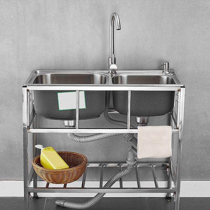 Modern Style Kitchen Sink Stainless Steel All-in-one Kitchen Sink with Frame Clearhalo 'Home Improvement' 'home_improvement' 'home_improvement_kitchen_sinks' 'Kitchen Remodel & Kitchen Fixtures' 'Kitchen Sinks & Faucet Components' 'Kitchen Sinks' 'kitchen_sinks' 1200x1200_fcb7cffa-382a-4c17-81dd-ff3370d34f79