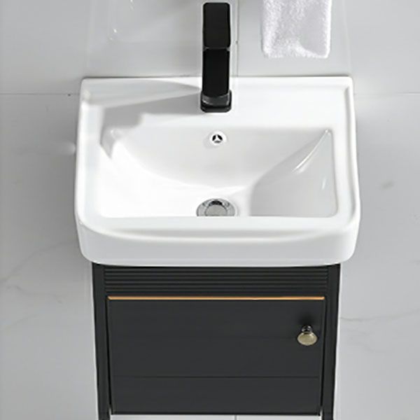 Wall Mount Metal Modern Sink Vanity with Sink for Bathroom in Black Clearhalo 'Bathroom Remodel & Bathroom Fixtures' 'Bathroom Vanities' 'bathroom_vanities' 'Home Improvement' 'home_improvement' 'home_improvement_bathroom_vanities' 1200x1200_fcc0f44c-00d0-471a-a397-a8cca3d59117