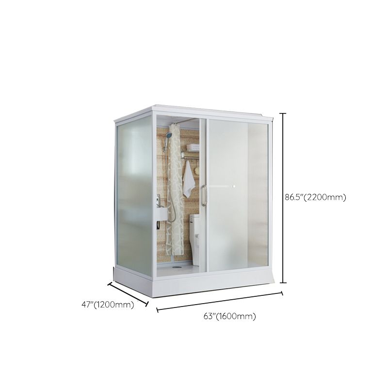 Modern Shower Stall Frosted Single Sliding Shower Stall in White Clearhalo 'Bathroom Remodel & Bathroom Fixtures' 'Home Improvement' 'home_improvement' 'home_improvement_shower_stalls_enclosures' 'Shower Stalls & Enclosures' 'shower_stalls_enclosures' 'Showers & Bathtubs' 1200x1200_fcc33e1b-1918-4750-b23b-5fd667dccd56