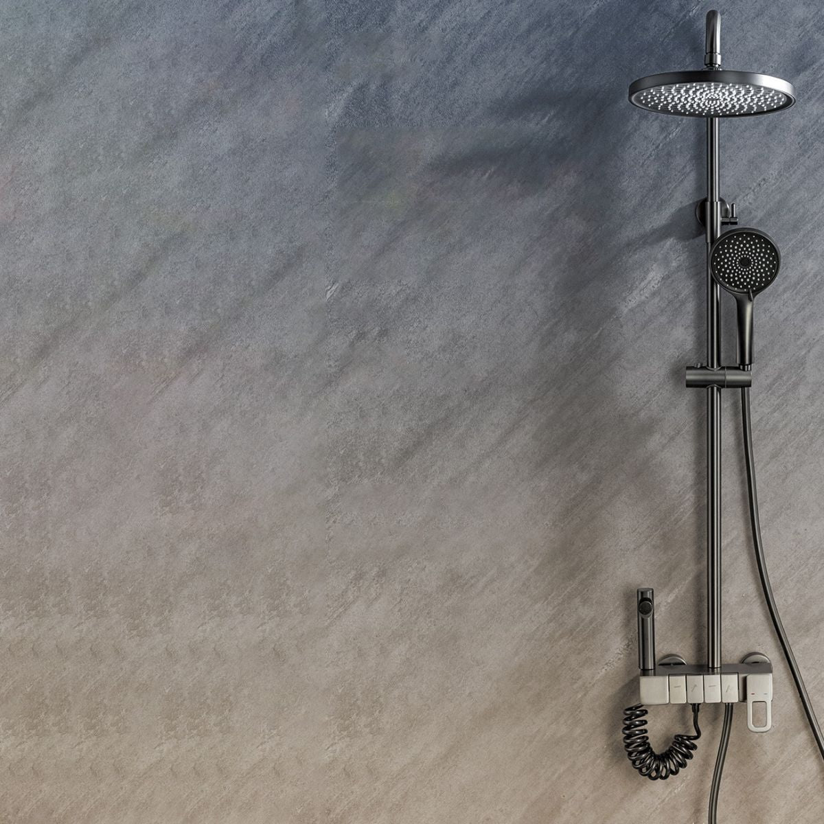 Wall Mounted Shower Adjustable Arm Shower Faucet Metal Shower System with Slide Bar Clearhalo 'Bathroom Remodel & Bathroom Fixtures' 'Home Improvement' 'home_improvement' 'home_improvement_shower_faucets' 'Shower Faucets & Systems' 'shower_faucets' 'Showers & Bathtubs Plumbing' 'Showers & Bathtubs' 1200x1200_fcd65ffd-51fd-4586-bd14-204373620d25