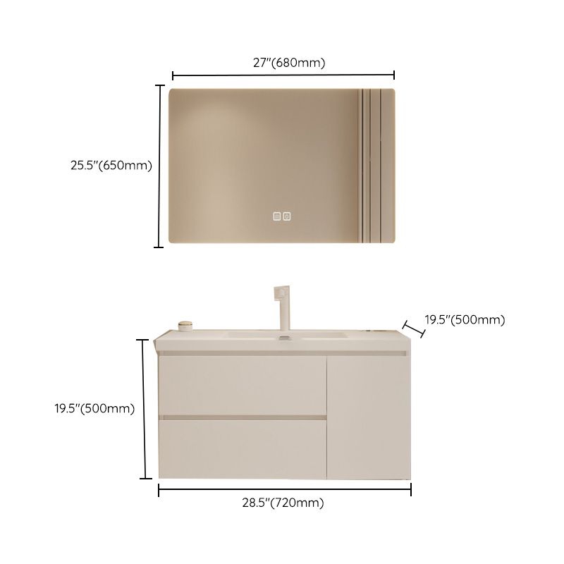 Drawers Vanity Set White Wood Rectangle Single Sink Wall Mount Bath Vanity with Mirror Clearhalo 'Bathroom Remodel & Bathroom Fixtures' 'Bathroom Vanities' 'bathroom_vanities' 'Home Improvement' 'home_improvement' 'home_improvement_bathroom_vanities' 1200x1200_fcf738bb-352e-4a6b-a024-a42290fae392