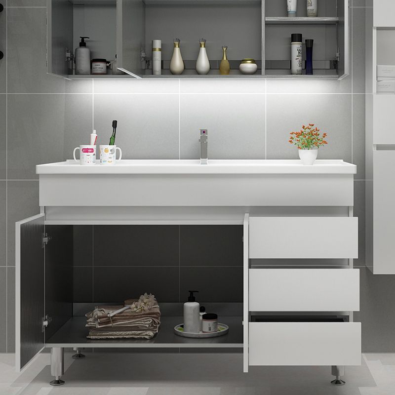 Modern Bathroom Vanity Sink Drawers Rectangular Faucet Mirror Bathroom Vanity Set Clearhalo 'Bathroom Remodel & Bathroom Fixtures' 'Bathroom Vanities' 'bathroom_vanities' 'Home Improvement' 'home_improvement' 'home_improvement_bathroom_vanities' 1200x1200_fcfb6081-38f9-4e6f-98a2-5a5724639810