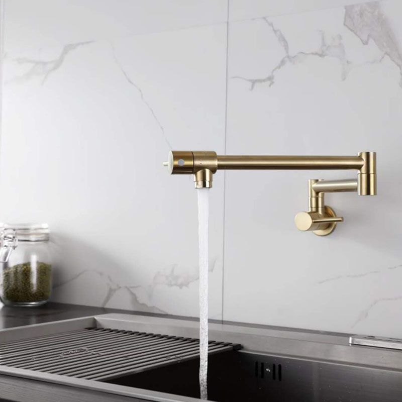 Contemporary Single Handle Bar Faucet Wall-mounted Pot Filler Clearhalo 'Home Improvement' 'home_improvement' 'home_improvement_kitchen_faucets' 'Kitchen Faucets' 'Kitchen Remodel & Kitchen Fixtures' 'Kitchen Sinks & Faucet Components' 'kitchen_faucets' 1200x1200_fd064823-8333-4e53-90fe-8c7b64b49a1d