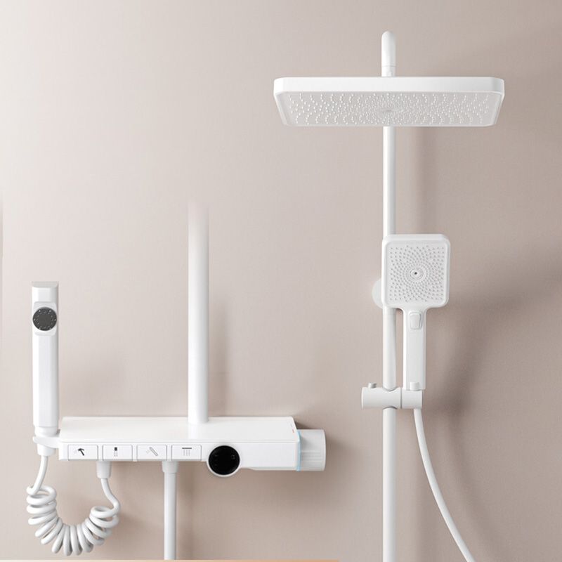 Modern Shower System Adjustable Spray Pattern Shower Head Combo Clearhalo 'Bathroom Remodel & Bathroom Fixtures' 'Home Improvement' 'home_improvement' 'home_improvement_shower_faucets' 'Shower Faucets & Systems' 'shower_faucets' 'Showers & Bathtubs Plumbing' 'Showers & Bathtubs' 1200x1200_fd16cde8-d178-4367-ad00-52922fe5954e