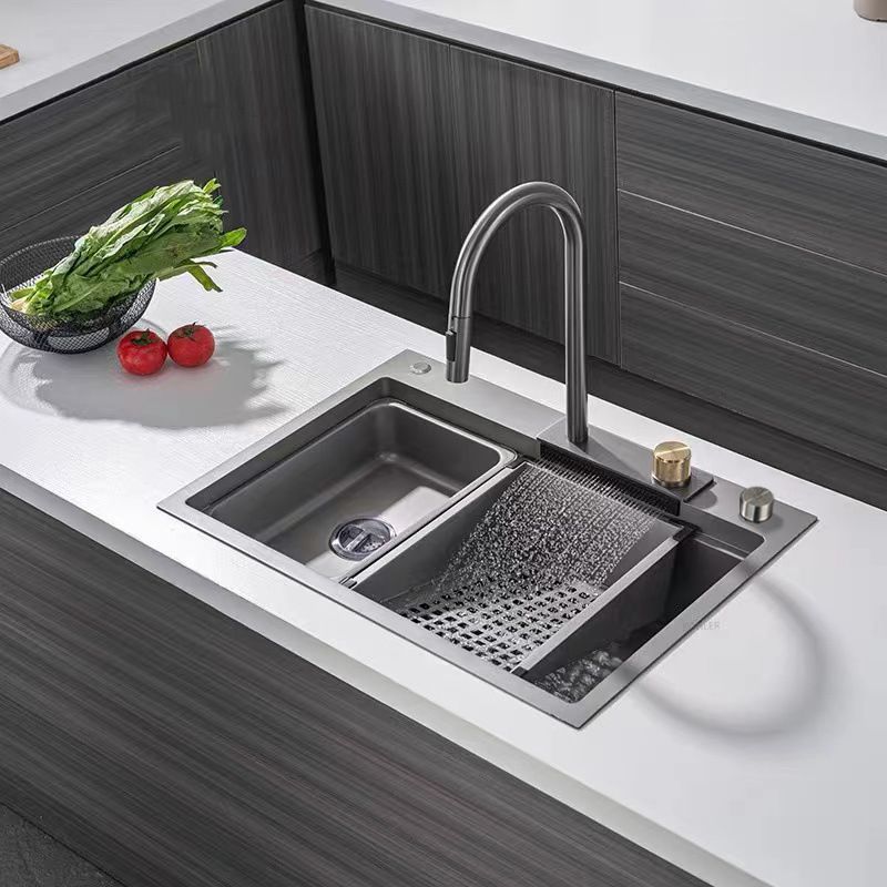 Contemporary Style Kitchen Sink Stainless Steel Drop-In Kitchen Sink with Faucet Clearhalo 'Home Improvement' 'home_improvement' 'home_improvement_kitchen_sinks' 'Kitchen Remodel & Kitchen Fixtures' 'Kitchen Sinks & Faucet Components' 'Kitchen Sinks' 'kitchen_sinks' 1200x1200_fd3e201f-d3b2-41f0-893c-282b5402217e