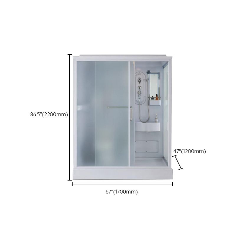 Contemporary Shower Stall Single Sliding Clear Shower Stall in White Clearhalo 'Bathroom Remodel & Bathroom Fixtures' 'Home Improvement' 'home_improvement' 'home_improvement_shower_stalls_enclosures' 'Shower Stalls & Enclosures' 'shower_stalls_enclosures' 'Showers & Bathtubs' 1200x1200_fd42659b-5a06-43bd-8227-4b177709b9cc