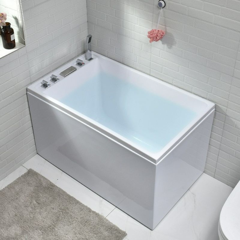 Modern Stand Alone White Bath Acrylic Rectangular Soaking Bathtub Clearhalo 'Bathroom Remodel & Bathroom Fixtures' 'Bathtubs' 'Home Improvement' 'home_improvement' 'home_improvement_bathtubs' 'Showers & Bathtubs' 1200x1200_fd5e201d-1e70-4232-91cf-f8f95002cd9c