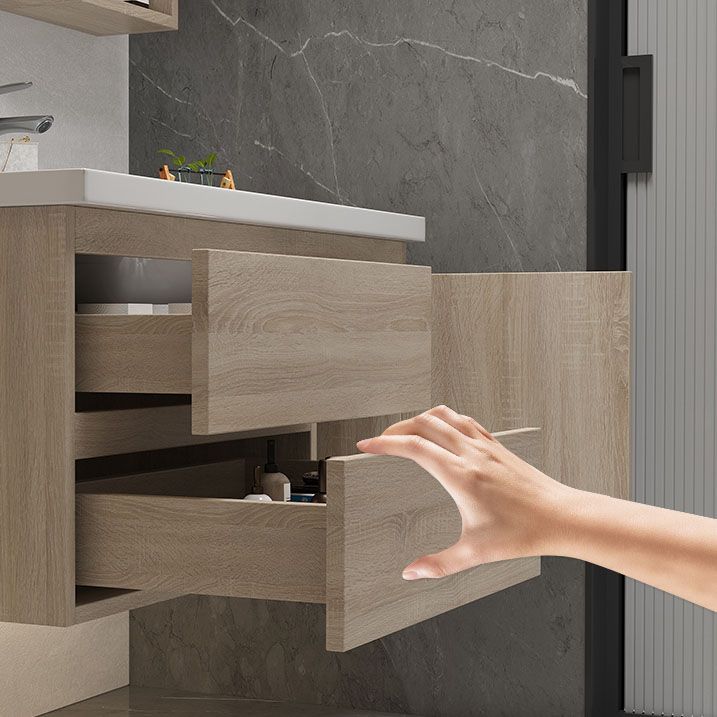 Wall-Mounted Bath Vanity Single Sink Door Rectangle Mirror Bathroom Vanity with Drawers Clearhalo 'Bathroom Remodel & Bathroom Fixtures' 'Bathroom Vanities' 'bathroom_vanities' 'Home Improvement' 'home_improvement' 'home_improvement_bathroom_vanities' 1200x1200_fd848af5-c7a6-4741-8f8e-e468dcdb9aa6