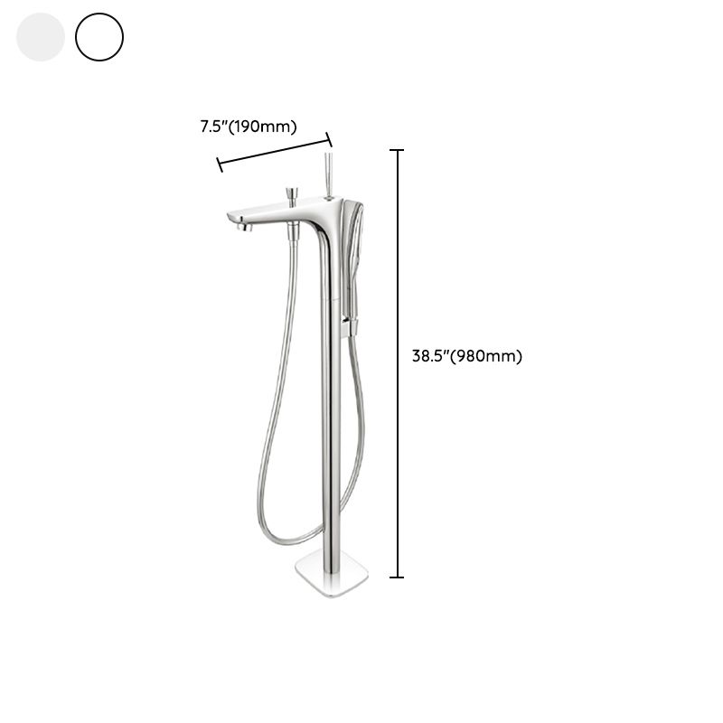 Modern Free Standing Tub Filler Faucet Copper with Hand Shower Freestanding Faucet Clearhalo 'Bathroom Remodel & Bathroom Fixtures' 'Bathtub Faucets' 'bathtub_faucets' 'Home Improvement' 'home_improvement' 'home_improvement_bathtub_faucets' 1200x1200_fd86a480-2585-4917-809d-0ed6965e71fb