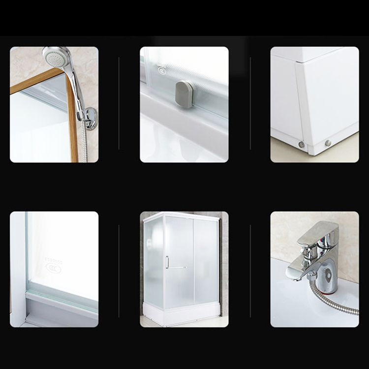 Tempered Glass Single Sliding Shower Enclosure White One Piece Frame Shower Enclosure Clearhalo 'Bathroom Remodel & Bathroom Fixtures' 'Home Improvement' 'home_improvement' 'home_improvement_shower_stalls_enclosures' 'Shower Stalls & Enclosures' 'shower_stalls_enclosures' 'Showers & Bathtubs' 1200x1200_fd92d37c-e67b-4a91-80a7-8790d8a44c7e