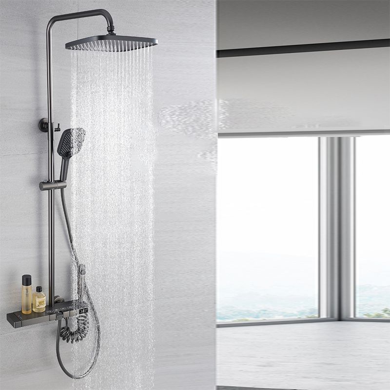 Modern Shower Trim Brass Adjustable Shower Head Wall Mounted Shower Head Combo Clearhalo 'Bathroom Remodel & Bathroom Fixtures' 'Home Improvement' 'home_improvement' 'home_improvement_shower_faucets' 'Shower Faucets & Systems' 'shower_faucets' 'Showers & Bathtubs Plumbing' 'Showers & Bathtubs' 1200x1200_fd980a0c-847c-47bd-83b2-5b0c66444a0e