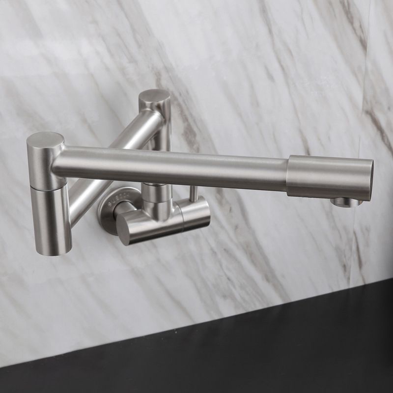 Stainless Steel Pot Filler Faucet with Single Handle No Sensor Faucet Clearhalo 'Home Improvement' 'home_improvement' 'home_improvement_kitchen_faucets' 'Kitchen Faucets' 'Kitchen Remodel & Kitchen Fixtures' 'Kitchen Sinks & Faucet Components' 'kitchen_faucets' 1200x1200_fd9d246e-623d-4d60-a9b2-aec24662d73e