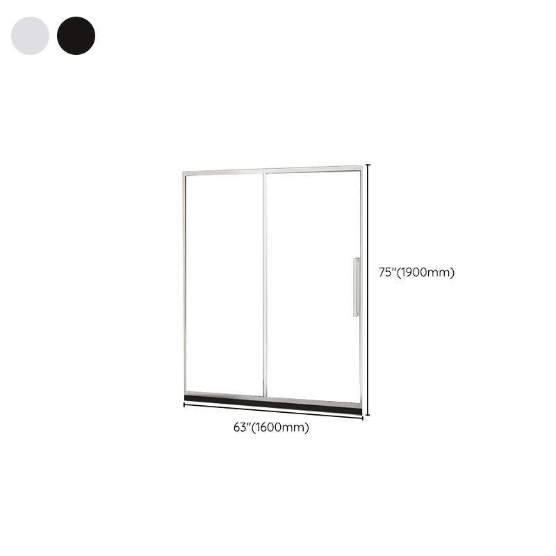 One-shaped Sliding Shower Bath Door Transparent Tempered Glass Shower Door Clearhalo 'Bathroom Remodel & Bathroom Fixtures' 'Home Improvement' 'home_improvement' 'home_improvement_shower_tub_doors' 'Shower and Tub Doors' 'shower_tub_doors' 'Showers & Bathtubs' 1200x1200_fd9f5e30-05b1-4d24-ad04-2f6eebabe58e
