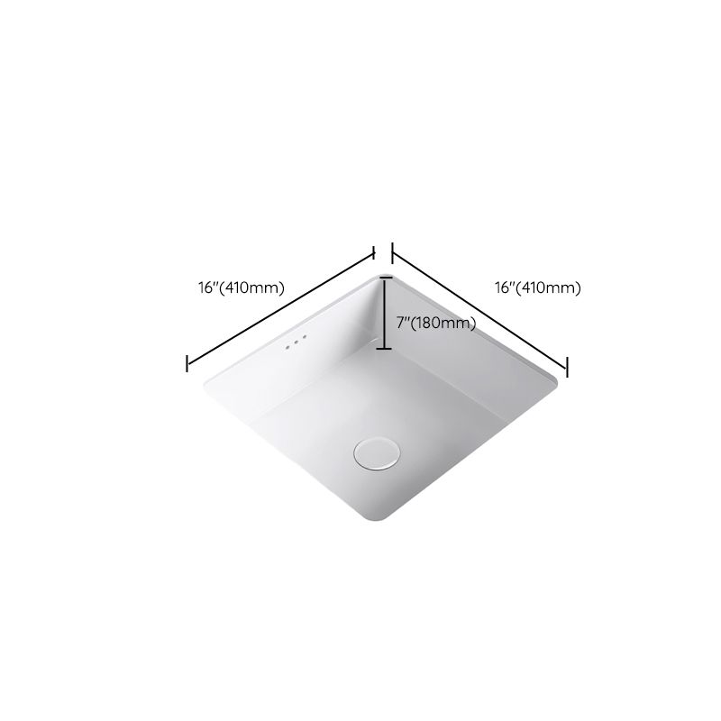 Modern Undermount Bathroom Sink Square Porcelain with Drain Assembly Vessel Clearhalo 'Bathroom Remodel & Bathroom Fixtures' 'Bathroom Sinks & Faucet Components' 'Bathroom Sinks' 'bathroom_sink' 'Home Improvement' 'home_improvement' 'home_improvement_bathroom_sink' 1200x1200_fda92f5a-46de-42a8-a49b-6b6aa28a27ca