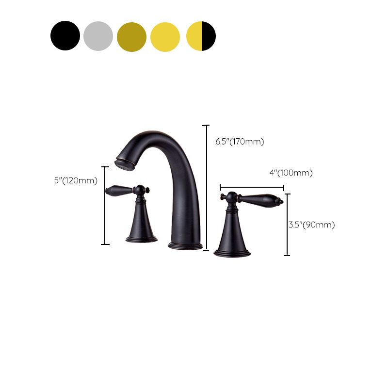 Traditional Roman Tub Faucet Set Copper Fixed Deck-Mount with Handles Clearhalo 'Bathroom Remodel & Bathroom Fixtures' 'Bathtub Faucets' 'bathtub_faucets' 'Home Improvement' 'home_improvement' 'home_improvement_bathtub_faucets' 1200x1200_fdb8597f-c5de-4351-bf99-20adec0d2265