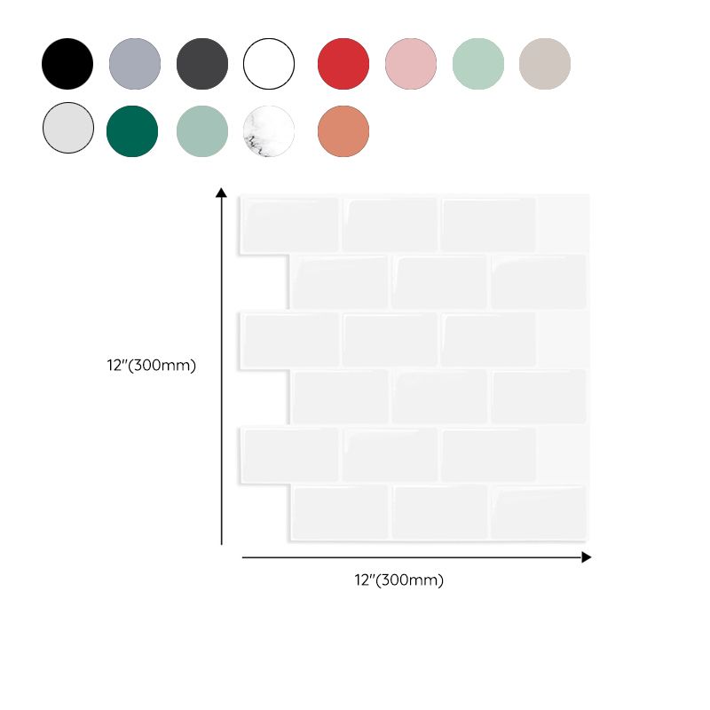 Modern Peel and Stick Tiles PVC Subway Tile Peel and Stick Wall Tile for Bathroom Clearhalo 'Flooring 'Home Improvement' 'home_improvement' 'home_improvement_peel_stick_blacksplash' 'Peel & Stick Backsplash Tile' 'peel_stick_blacksplash' 'Walls & Ceilings' Walls and Ceiling' 1200x1200_fdc5a9c3-60fa-4a0f-9311-4c729272856a