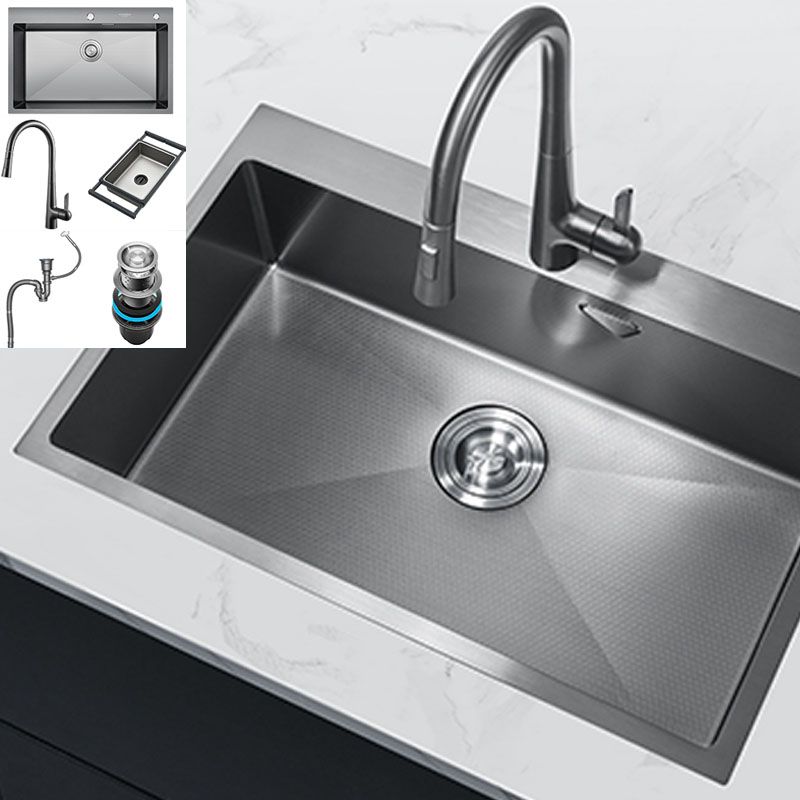 Contemporary Style Kitchen Sink Stainless Steel Kitchen Sink with Basket Strainer Clearhalo 'Home Improvement' 'home_improvement' 'home_improvement_kitchen_sinks' 'Kitchen Remodel & Kitchen Fixtures' 'Kitchen Sinks & Faucet Components' 'Kitchen Sinks' 'kitchen_sinks' 1200x1200_fdcee6ae-746b-4093-b9fa-4f9f2e7750c4