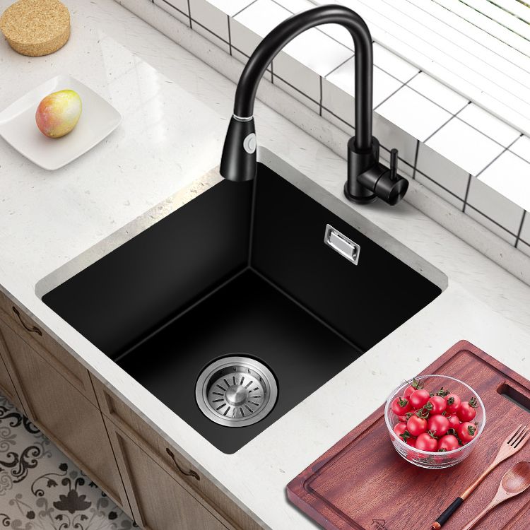 Black Kitchen Sink Ceramic Pull-out Faucet Anti-spill Rod Handle Sink Clearhalo 'Home Improvement' 'home_improvement' 'home_improvement_kitchen_sinks' 'Kitchen Remodel & Kitchen Fixtures' 'Kitchen Sinks & Faucet Components' 'Kitchen Sinks' 'kitchen_sinks' 1200x1200_fdcfb6ac-5307-4eee-b2c7-d1db80e47127