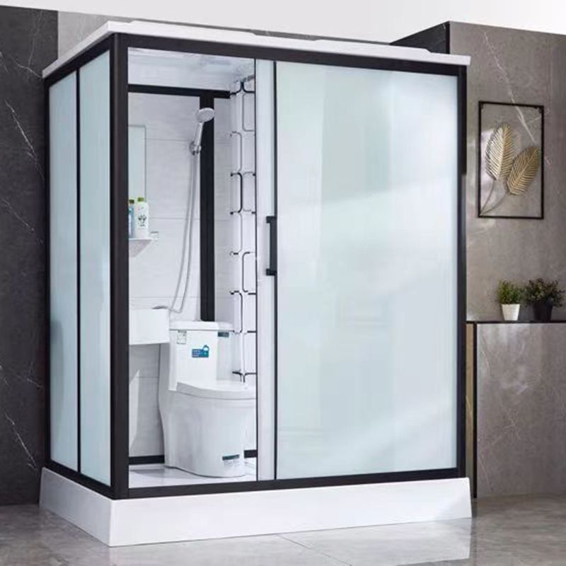 One Piece Tempered Glass Single Sliding Shower Kit White Frame Shower Enclosure Clearhalo 'Bathroom Remodel & Bathroom Fixtures' 'Home Improvement' 'home_improvement' 'home_improvement_shower_stalls_enclosures' 'Shower Stalls & Enclosures' 'shower_stalls_enclosures' 'Showers & Bathtubs' 1200x1200_fdd26792-0c08-411a-938c-daa1d3ec30ba