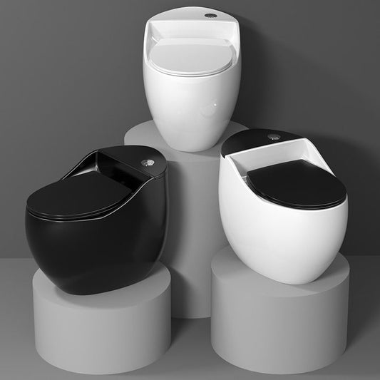 Modern Skirted Toilet Bowl Siphon Jet Toilet with Slow Close Seat for Bathroom Clearhalo 'Bathroom Remodel & Bathroom Fixtures' 'Home Improvement' 'home_improvement' 'home_improvement_toilets' 'Toilets & Bidets' 'Toilets' 1200x1200_fde06952-12d3-433f-81e2-b975744c6655