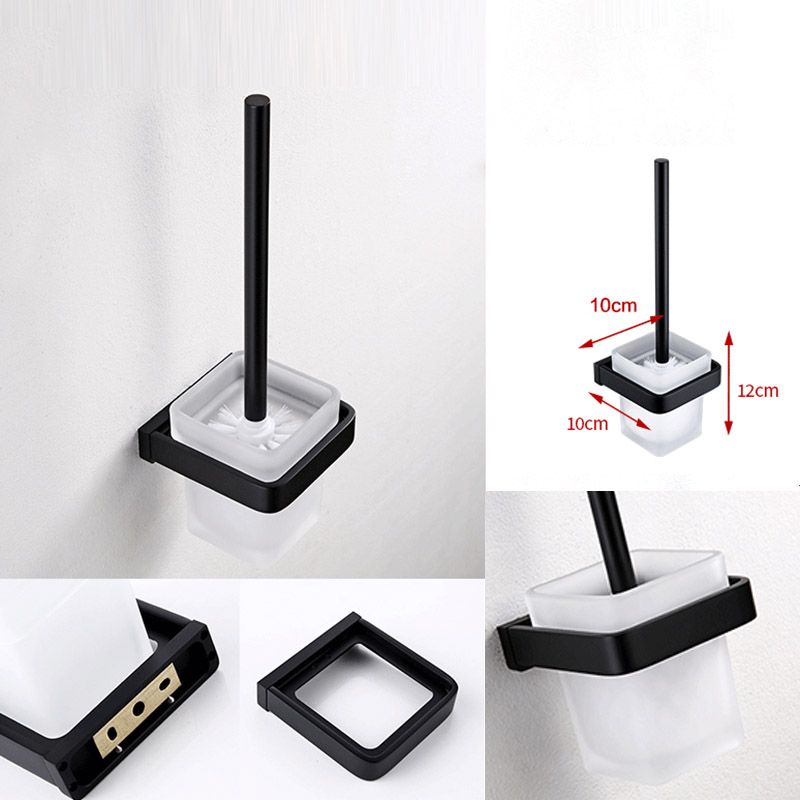 Black Bathroom Accessories Hardware Set with Towel Bar and Bath Shelf Clearhalo 'Bathroom Hardware Sets' 'Bathroom Hardware' 'Bathroom Remodel & Bathroom Fixtures' 'bathroom_hardware_sets' 'Home Improvement' 'home_improvement' 'home_improvement_bathroom_hardware_sets' 1200x1200_fe15b6fb-c360-4214-87fd-ebbb5563f008