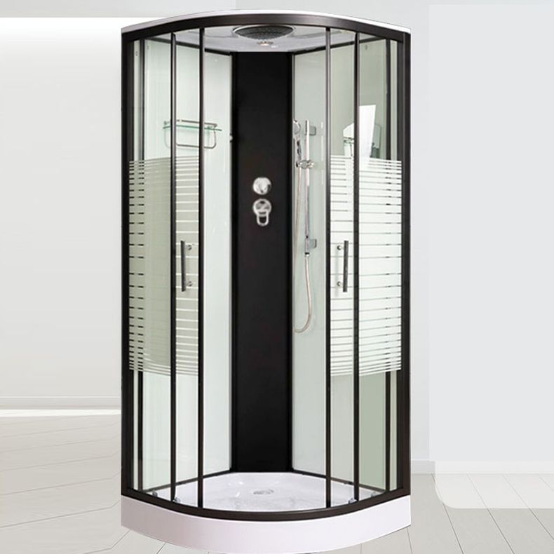 Round Shower Stall Double Sliding Door Tempered Glass Shower Enclosure Clearhalo 'Bathroom Remodel & Bathroom Fixtures' 'Home Improvement' 'home_improvement' 'home_improvement_shower_stalls_enclosures' 'Shower Stalls & Enclosures' 'shower_stalls_enclosures' 'Showers & Bathtubs' 1200x1200_fe194e7d-92f8-4d87-80c7-4c73457e2cef