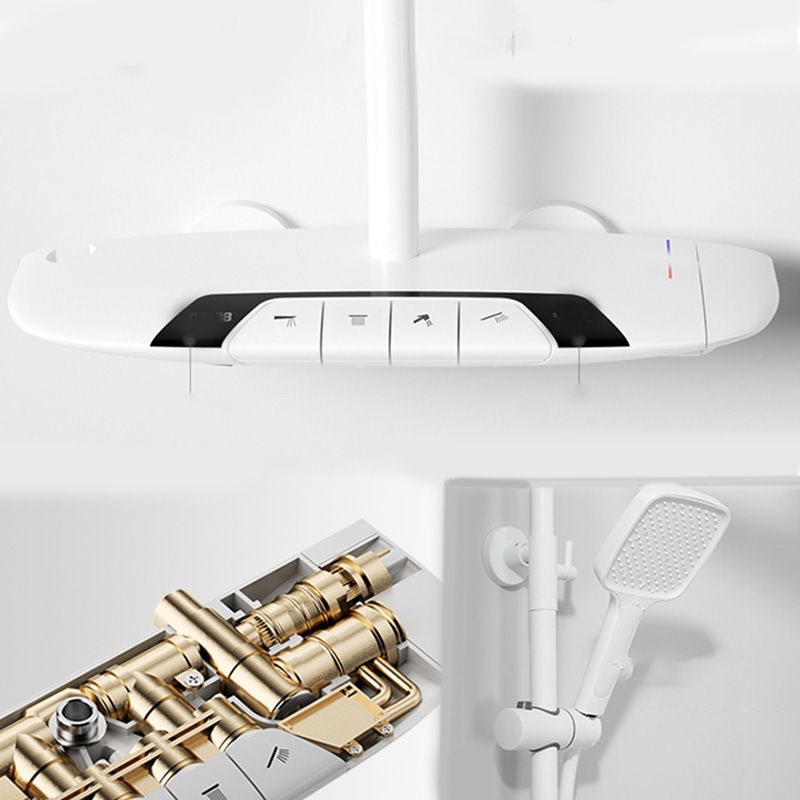 Modern Shower System Solid Color Thermostatic Bath Tub and Shower Head Set Clearhalo 'Bathroom Remodel & Bathroom Fixtures' 'Home Improvement' 'home_improvement' 'home_improvement_shower_faucets' 'Shower Faucets & Systems' 'shower_faucets' 'Showers & Bathtubs Plumbing' 'Showers & Bathtubs' 1200x1200_fe1e56af-f5a4-42b6-b08f-cb5f04f15da5