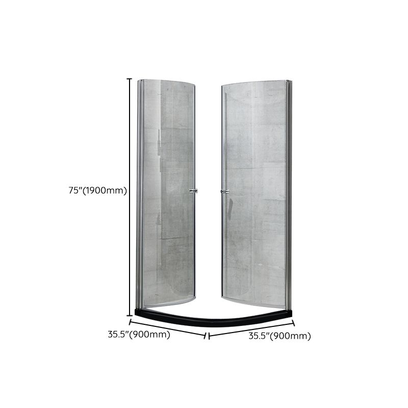 Corner Tempered Glass Shower Enclosure Semi-Frameless Neo-Round Shower Enclosure Clearhalo 'Bathroom Remodel & Bathroom Fixtures' 'Home Improvement' 'home_improvement' 'home_improvement_shower_stalls_enclosures' 'Shower Stalls & Enclosures' 'shower_stalls_enclosures' 'Showers & Bathtubs' 1200x1200_fe2d2564-1ea5-406e-9605-1ace3933fa14