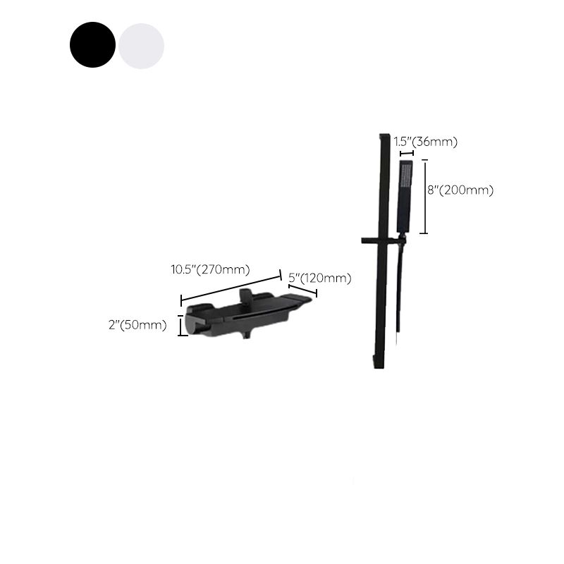 Modern Tub Faucet Copper Wall Mounted with Hose Bathroom Faucet Clearhalo 'Bathroom Remodel & Bathroom Fixtures' 'Bathtub Faucets' 'bathtub_faucets' 'Home Improvement' 'home_improvement' 'home_improvement_bathtub_faucets' 1200x1200_fe2eb713-2d2c-4f0e-8db2-fd0108121500