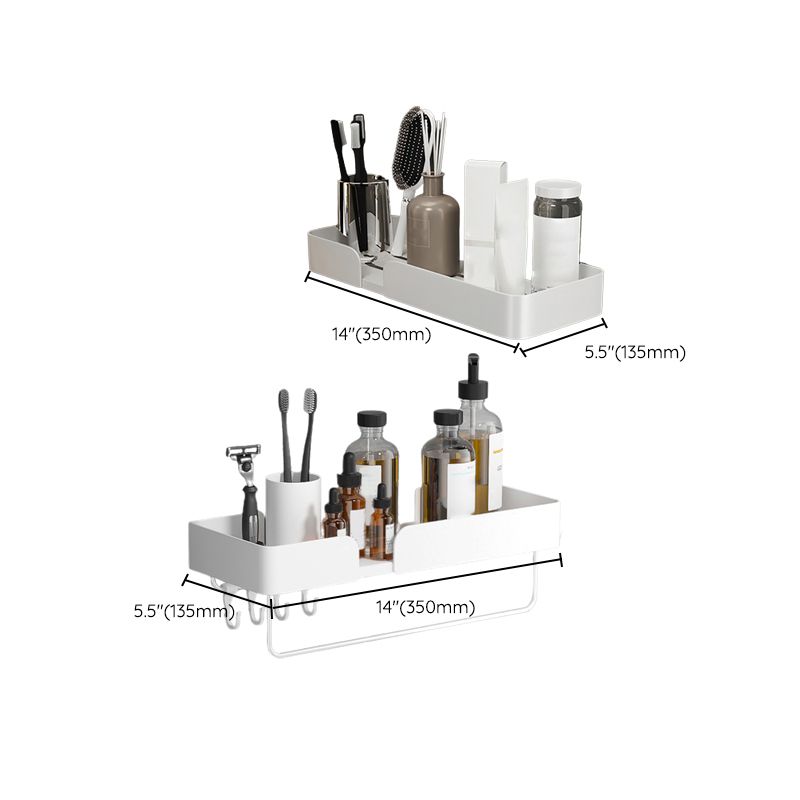 White Bathroom Set Modern 1/2/3 - Piece Anti-rust Bath Shelf Clearhalo 'Bathroom Hardware Sets' 'Bathroom Hardware' 'Bathroom Remodel & Bathroom Fixtures' 'bathroom_hardware_sets' 'Home Improvement' 'home_improvement' 'home_improvement_bathroom_hardware_sets' 1200x1200_fe36cfdc-67d8-4012-826e-d69124680971