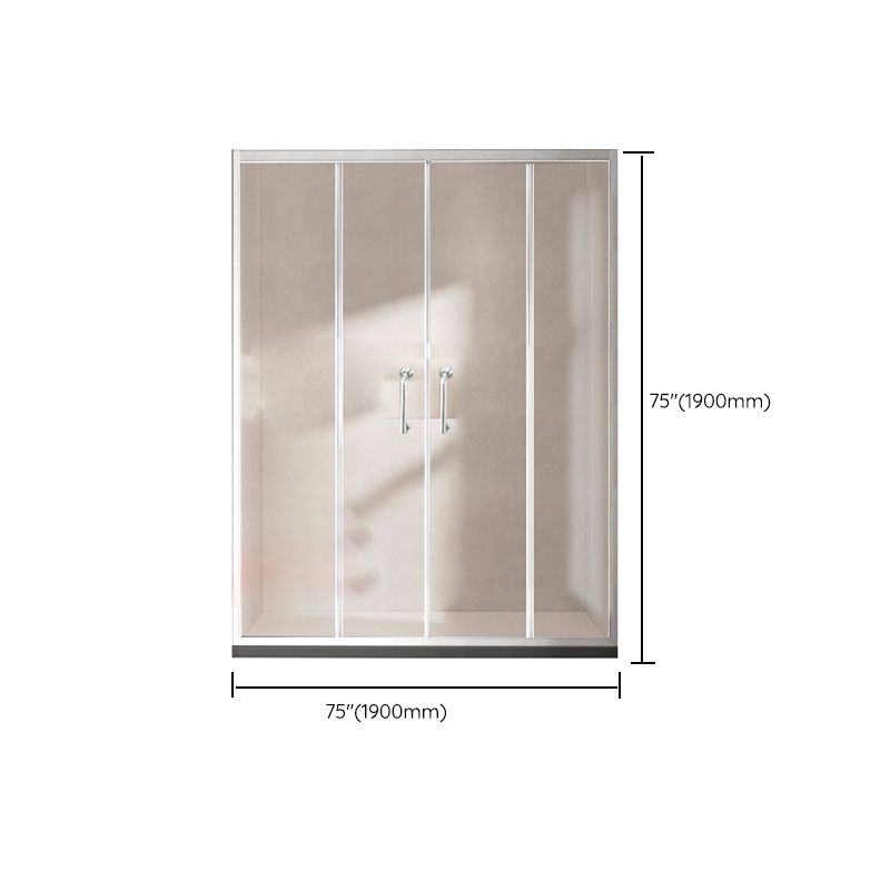 One-shaped Sliding Shower Doors Transparent Tempered Glass Shower Door Clearhalo 'Bathroom Remodel & Bathroom Fixtures' 'Home Improvement' 'home_improvement' 'home_improvement_shower_tub_doors' 'Shower and Tub Doors' 'shower_tub_doors' 'Showers & Bathtubs' 1200x1200_fe47eae5-ee70-42b4-92e6-d8bf404348ee